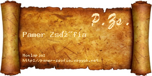 Pamer Zsófia névjegykártya
